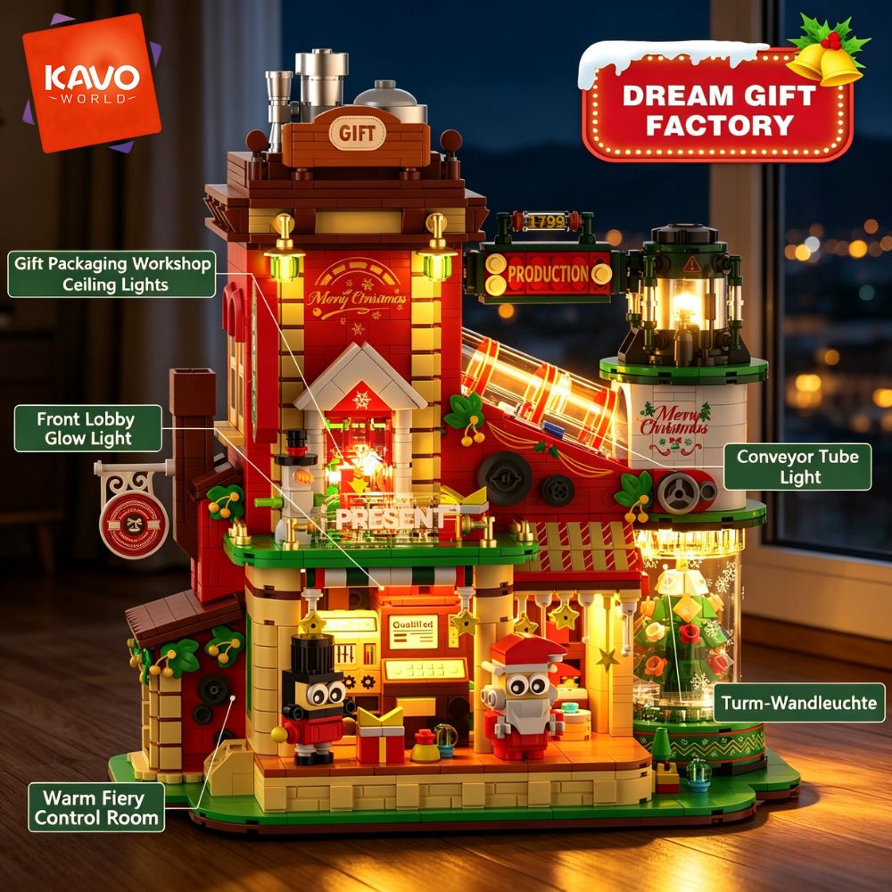 KAVOWORLD 2775ピース クリスマスギフト 工場ビ - Desk Setup Small Room のレビューと価格