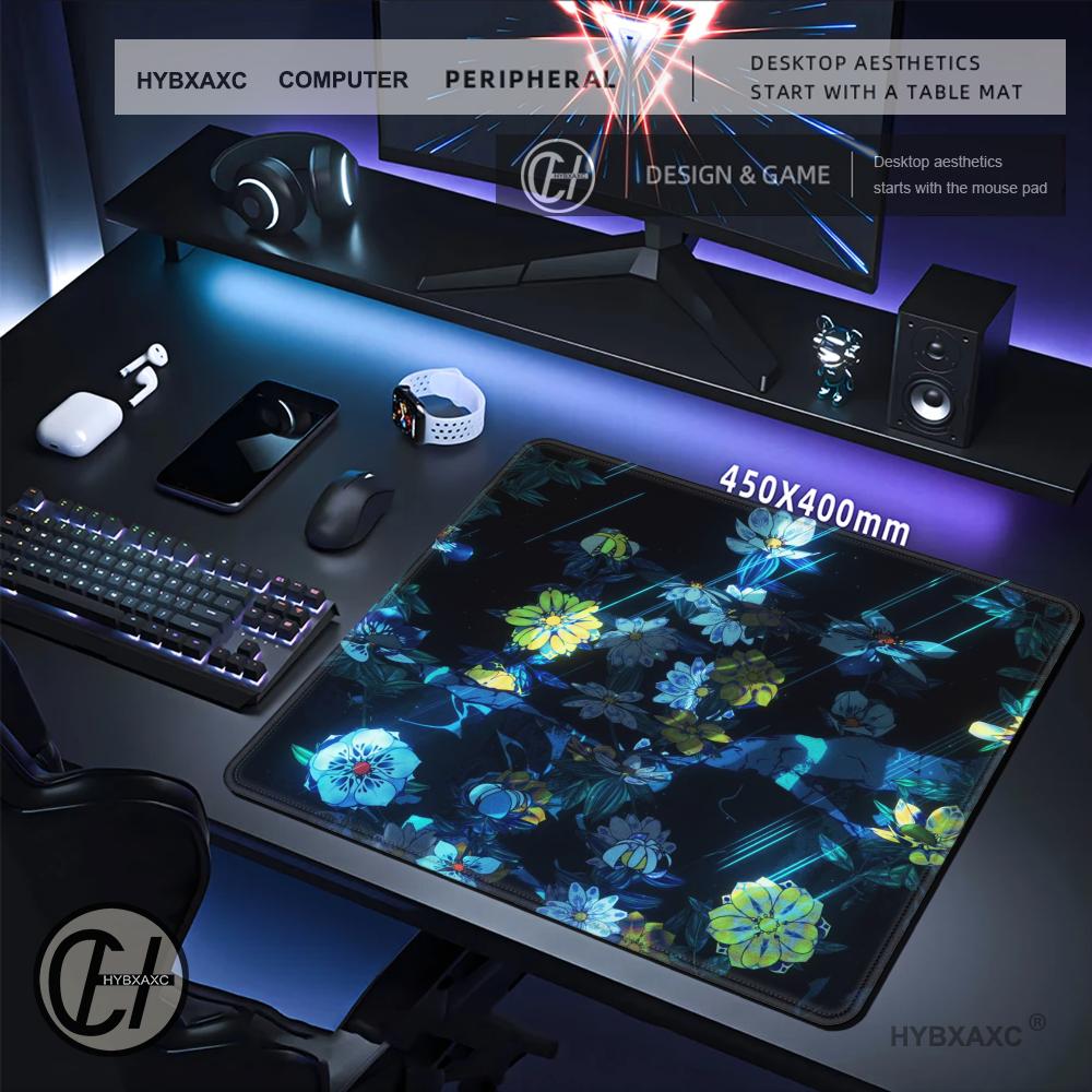 HYBXAXC ダークフローラルマンガ背景マウスパッドデスク - Desk Setup Dark のレビューと価格